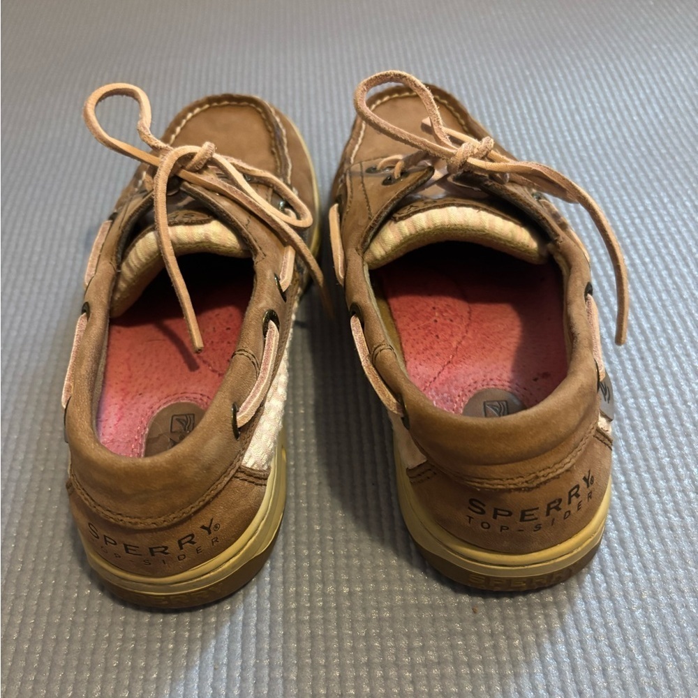 Brown and Pink Sperry Boat Shoes - Picture 3 of 4